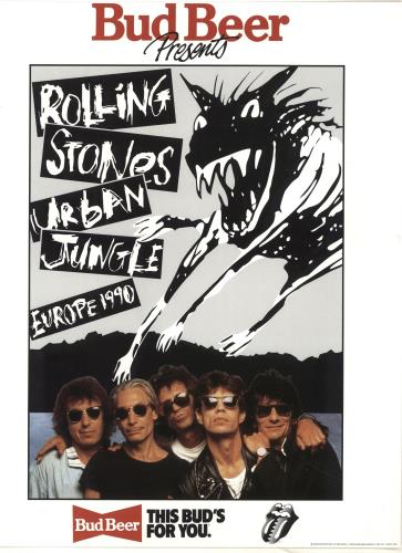 The Rolling Stones Urban Jungle: Europe 1990 + 'Bud' insert & Ticket Stub tour programme UK ROLTRUR403202