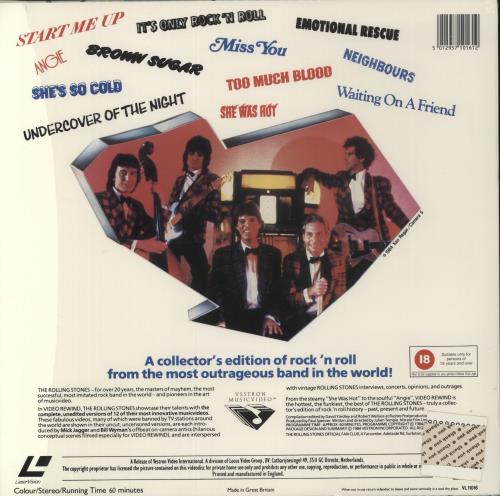 The Rolling Stones Video Rewind - Shrink laserdisc / lazerdisc UK ROLLZVI874270