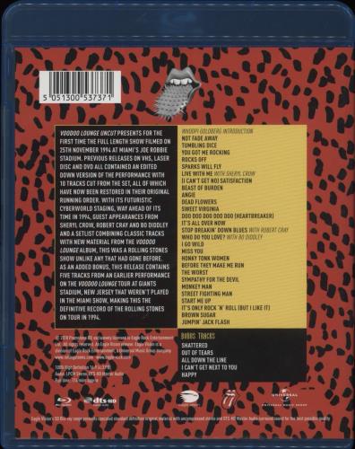 The Rolling Stones Voodoo Lounge Uncut Blu Ray DVD UK ROLBRVO881680