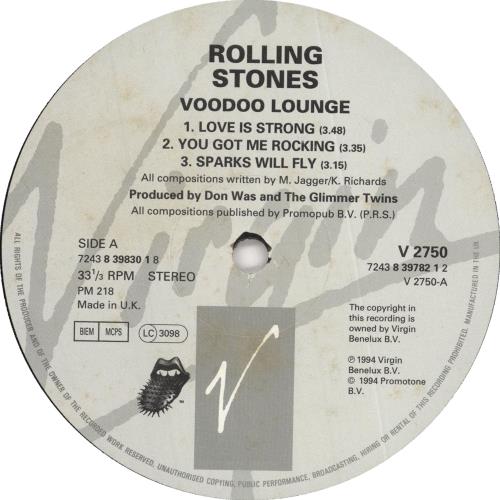 The Rolling Stones Voodoo Lounge 2-LP vinyl record set (Double LP Album) UK ROL2LVO727426