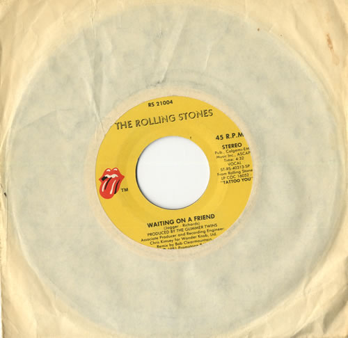 The Rolling Stones Waiting On A Friend 7" vinyl single (7 inch record / 45) US ROL07WA556395
