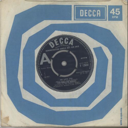 The Rolling Stones We Love You / Dandelion - A Label - G 7" vinyl single (7 inch record / 45) UK ROL07WE645850