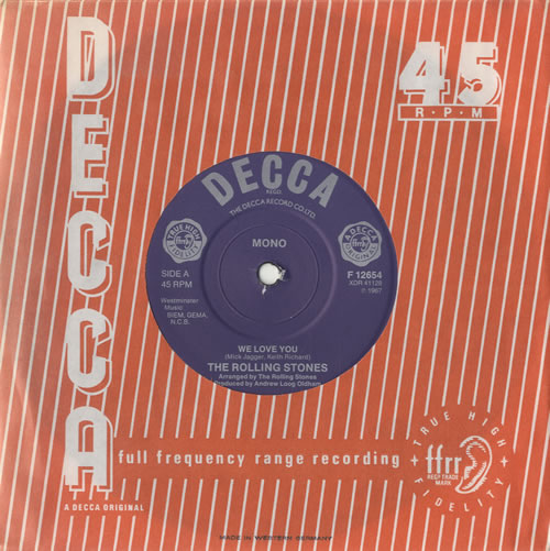 The Rolling Stones We Love You - 1982 7" vinyl single (7 inch record / 45) German ROL07WE77782