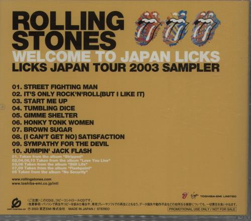 The Rolling Stones Welcome To Japan Licks - Licks Japan Tour 2003 Sampler CD album (CDLP) Japanese ROLCDWE255019
