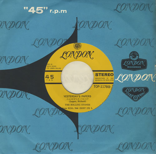 The Rolling Stones Yesterday's Papers 7" vinyl single (7 inch record / 45) Japanese ROL07YE282212
