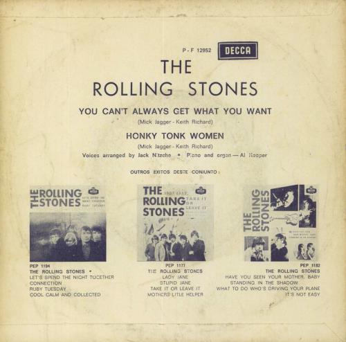 The Rolling Stones You Can't Always Get What You Want + Picture Sleeve 7" vinyl single (7 inch record / 45) Portuguese ROL07YO825895