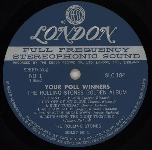The Rolling Stones Your Poll Winners - gold sticker vinyl LP album (LP record) Japanese ROLLPYO74622
