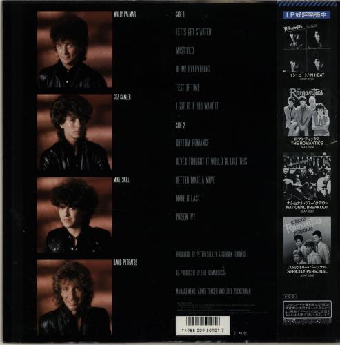 The Romantics Rhythm Romance + Obi vinyl LP album (LP record) Japanese RO6LPRH648014