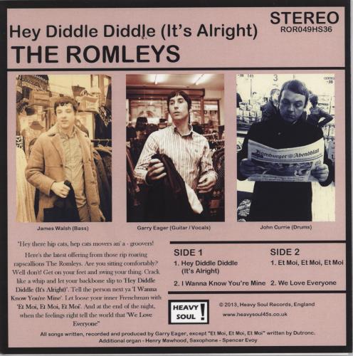 The Romleys Hey Diddle Diddle (It's Alright) 7" vinyl single (7 inch record / 45) UK 27G07HE767794
