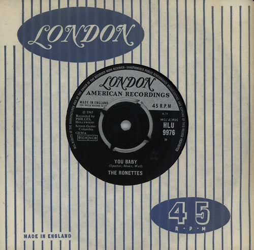 The Ronettes You Baby 7" vinyl single (7 inch record / 45) UK RON07YO570306