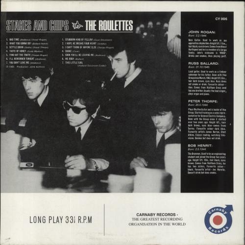 The Roulettes Stakes And Chips vinyl LP album (LP record) UK R0ULPST858607
