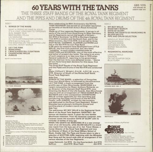 The Royal Tank Regiment 60 Years With The Tanks vinyl LP album (LP record) UK 2KKLPYE810437