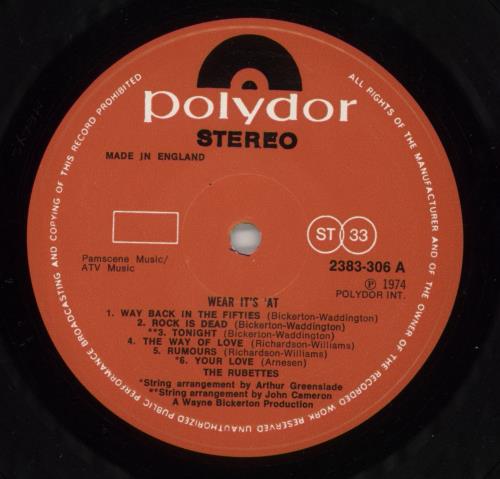 The Rubettes Wear It's 'At vinyl LP album (LP record) UK RBTLPWE864060