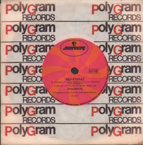 The Runaways Heartbeat 7" vinyl single (7 inch record / 45) Australian RWS07HE26881