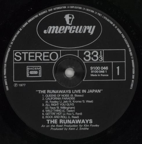 The Runaways Live In Japan vinyl LP album (LP record) French RWSLPLI417311