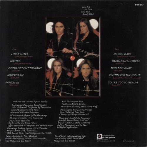 The Runaways Waitin' For The Night vinyl LP album (LP record) UK RWSLPWA70424