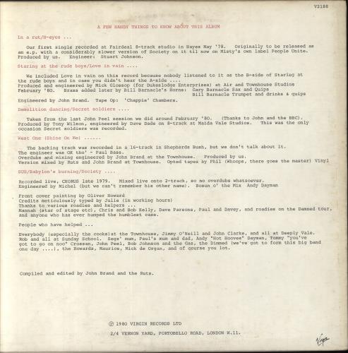 The Ruts Grin & Bear It vinyl LP album (LP record) UK RTSLPGR844583