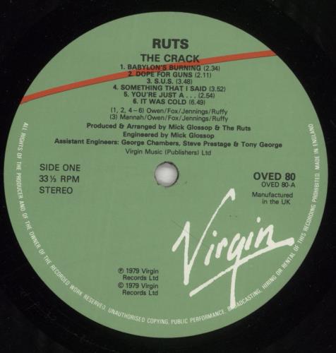 The Ruts The Crack vinyl LP album (LP record) UK RTSLPTH316537