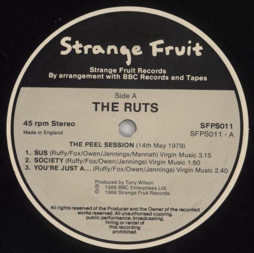 The Ruts The Peel Sessions - VG 12" vinyl single (12 inch record / Maxi-single) UK RTS12TH782151