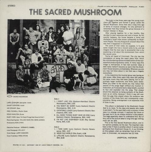 The Sacred Mushroom The Sacred Mushroom vinyl LP album (LP record) US SM_LPTH890759