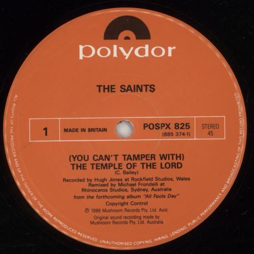 The Saints (You Can't Tamper With The) Temple Of The Lord 12" vinyl single (12 inch record / Maxi-single) UK IAS12YO824755
