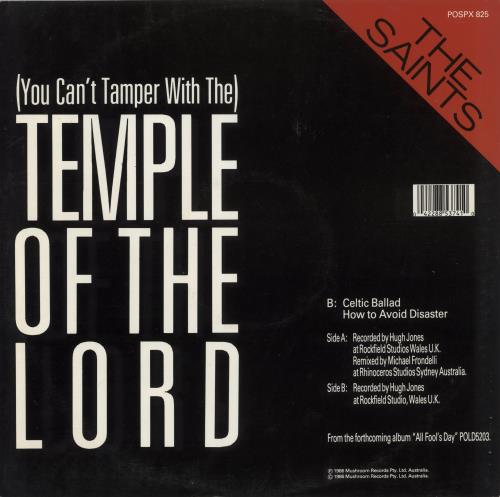 The Saints (You Can't Tamper With The) Temple Of The Lord 12" vinyl single (12 inch record / Maxi-single) UK IAS12YO824755