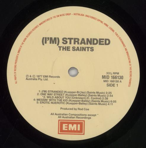 The Saints [I'm] Stranded vinyl LP album (LP record) Australian IASLPIM860121