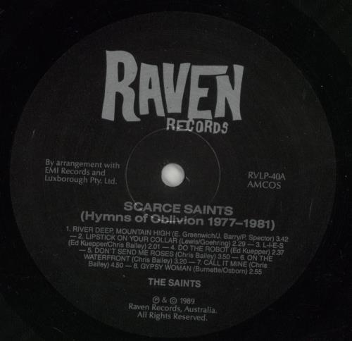 The Saints Scarce Saints - Hymns Of Oblivion 1977-1984 vinyl LP album (LP record) Australian IASLPSC692225
