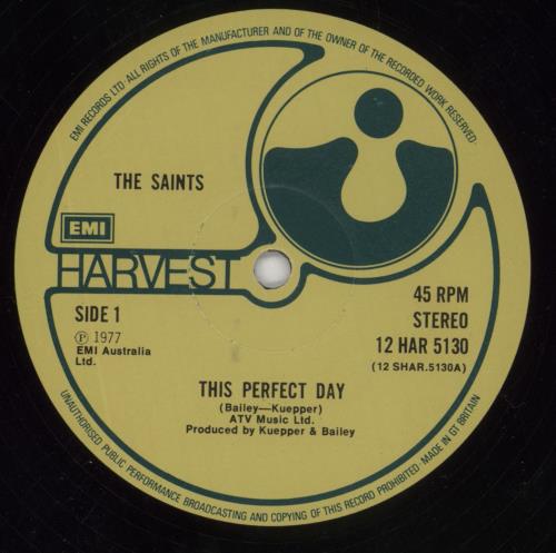 The Saints This Perfect Day - Important Notice Sticker 12" vinyl single (12 inch record / Maxi-single) UK IAS12TH215445