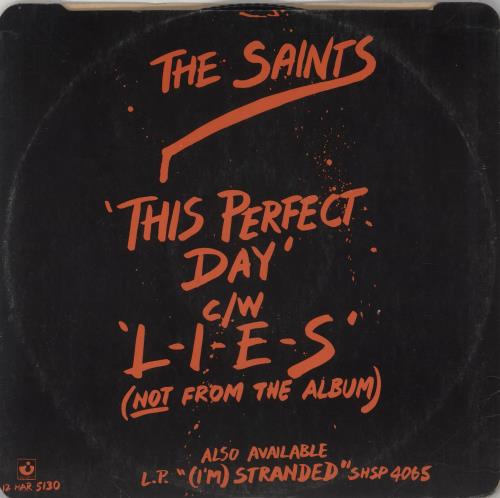 The Saints This Perfect Day - Important Notice Sticker 12" vinyl single (12 inch record / Maxi-single) UK IAS12TH215445