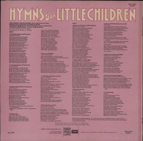 The Salvation Army Hymns For Little Children vinyl LP album (LP record) UK XYTLPHY762326
