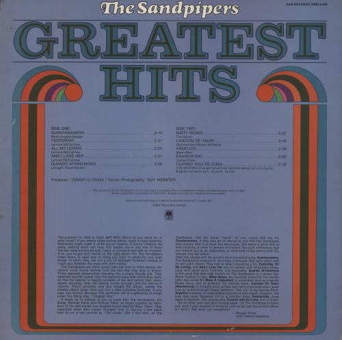 The Sandpipers Greatest Hits vinyl LP album (LP record) UK SDPLPGR640885
