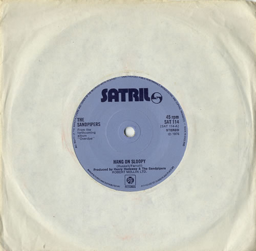 The Sandpipers Hang On Sloopy - Solid 7" vinyl single (7 inch record / 45) UK SDP07HA546511