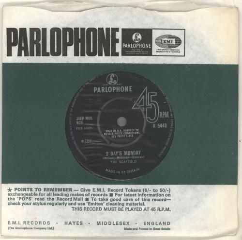 The Scaffold 2 Day's Monday 7" vinyl single (7 inch record / 45) UK SC-07DA696581