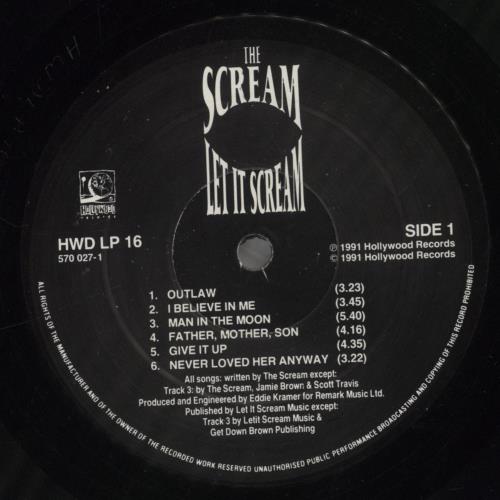 The Scream Let It Scream vinyl LP album (LP record) UK VQYLPLE857435