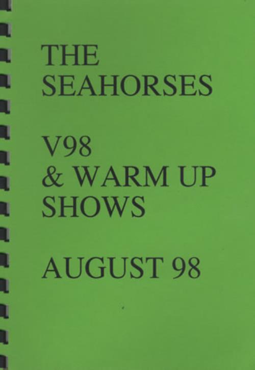 The Seahorses V98 & Warm Up Shows - Tour Itinerary Itinerary UK SEOBKVW403987