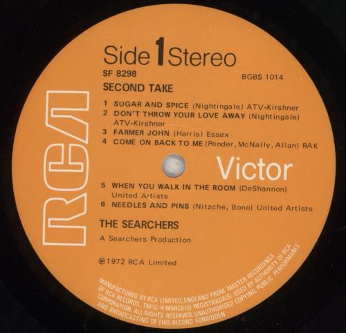 The Searchers Second Take vinyl LP album (LP record) UK SRCLPSE852811