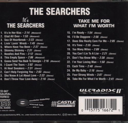 The Searchers Take Me For What I'm Worth / It's The Searchers CD album (CDLP) US SRCCDTA356570