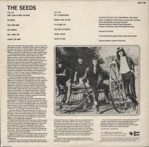 The Seeds The Seeds vinyl LP album (LP record) UK SDSLPTH234888