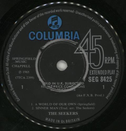 The Seekers The Seekers EP 7" vinyl single (7 inch record / 45) UK SEK07TH366227