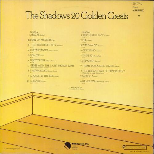The Shadows 20 Golden Greats - glossy p/s - EX vinyl LP album (LP record) UK SHDLPGO804733