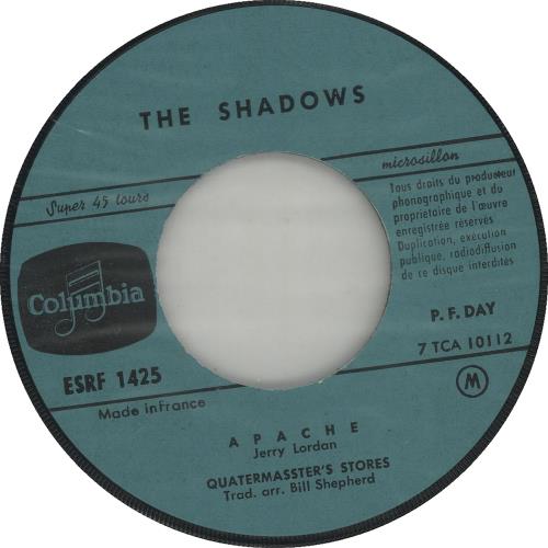 The Shadows Apache EP 7" vinyl single (7 inch record / 45) French SHD07AP267432