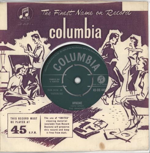 The Shadows Apache 7" vinyl single (7 inch record / 45) UK SHD07AP242607