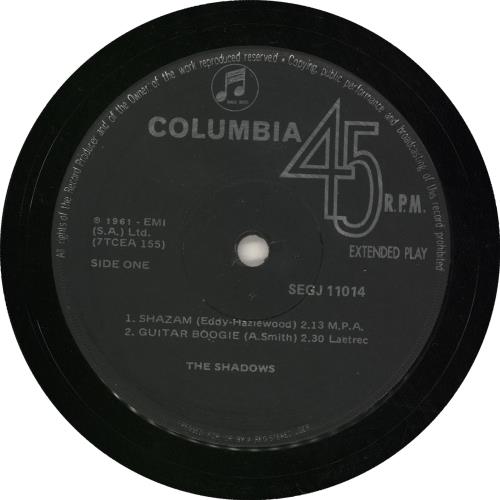 The Shadows At The Colosseum EP 7" vinyl single (7 inch record / 45) South African SHD07AT189772