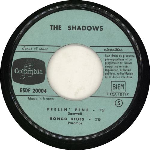 The Shadows Feelin' Fine EP 7" vinyl single (7 inch record / 45) French SHD07FE267434