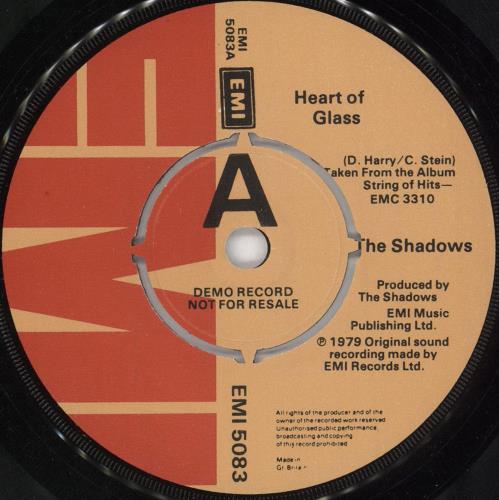 The Shadows Heart Of Glass 7" vinyl single (7 inch record / 45) UK SHD07HE734237