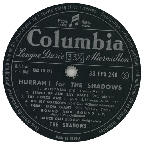 The Shadows Hurrah! For The Shadows vinyl LP album (LP record) French SHDLPHU211417