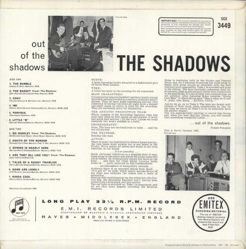 The Shadows Out Of The Shadows - 1st vinyl LP album (LP record) UK SHDLPOU740703