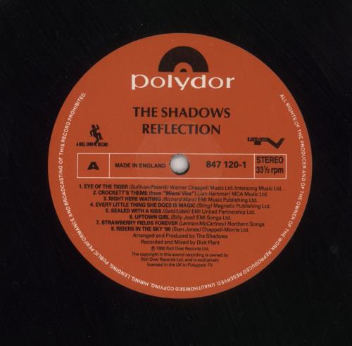 The Shadows Reflection vinyl LP album (LP record) UK SHDLPRE512522