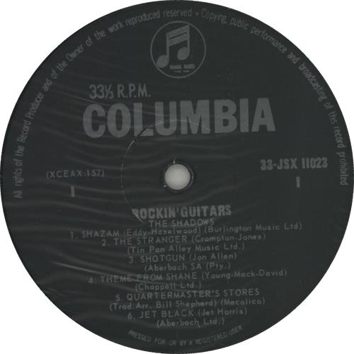 The Shadows Rockin' Guitars vinyl LP album (LP record) South African SHDLPRO645026